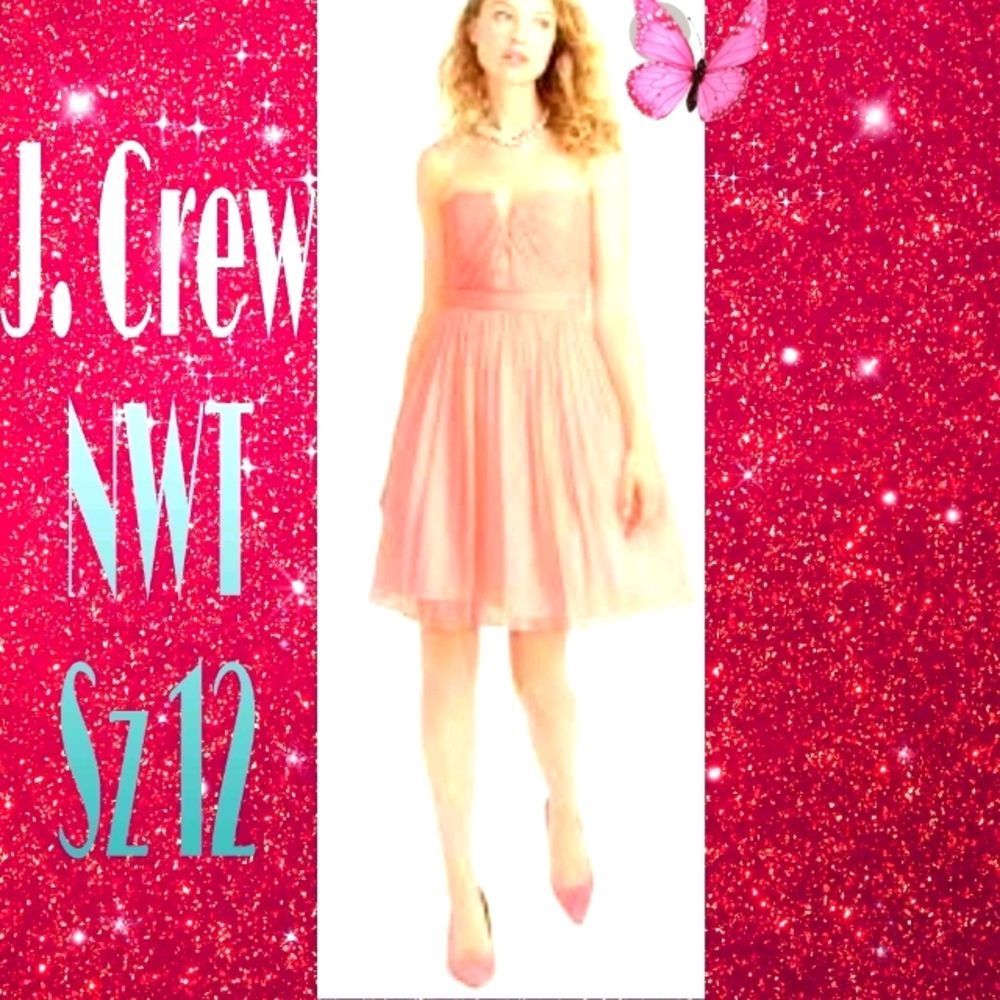 NWT J. Crew 100% Silk Pink Cocktail Mini 👗 Sz 12
